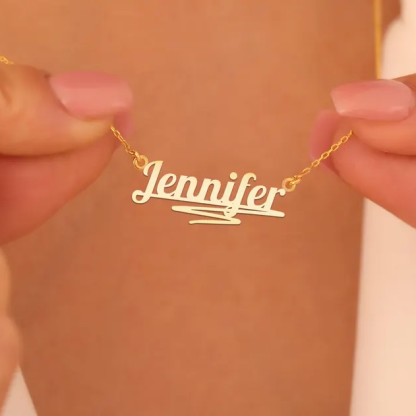  Elegant Underlined Nameplate Necklace Personalized Gold Plated Name Necklace
