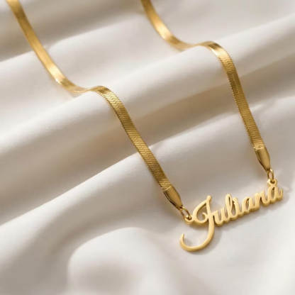 Snake Chain Gold Plated Personalized Name Necklace