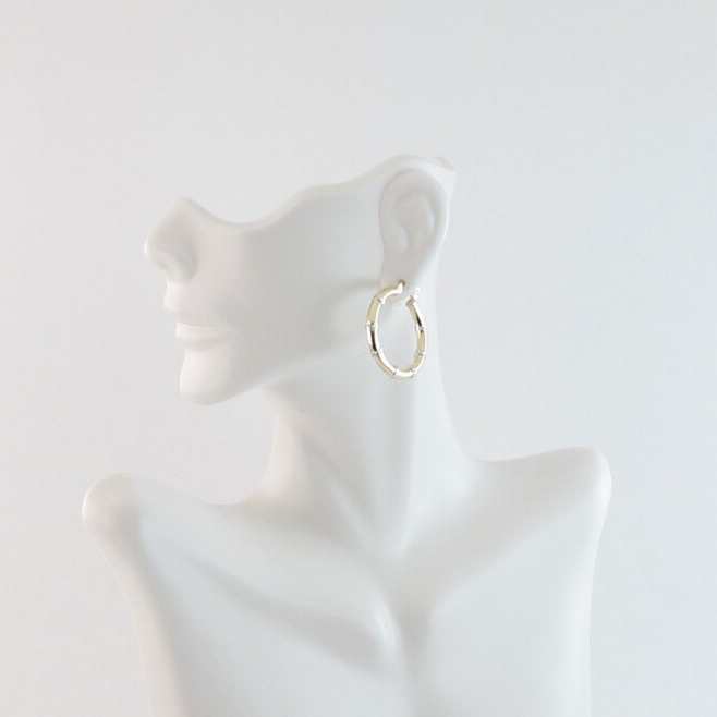 30mm Gold Plated Hoop Earrings Diamond Cut Earrings