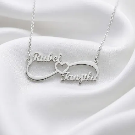 Two Name Heart Nameplate Pendant Personalized Custom Gold Plated Name Necklace-silviax