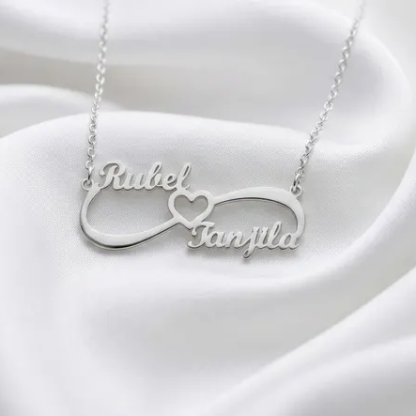 Two Name Heart Nameplate Pendant Personalized Custom Name Necklace