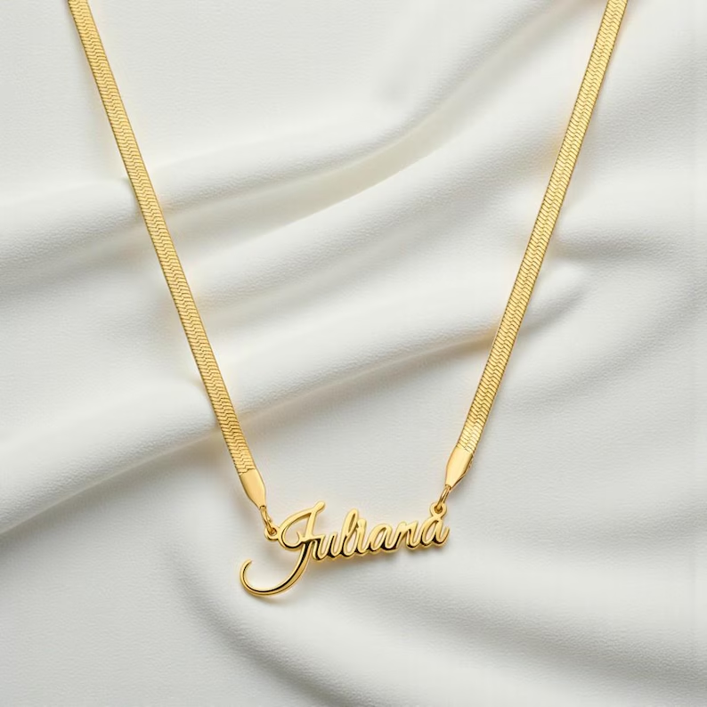 Snake Chain Gold Plated Personalized Name Necklace
