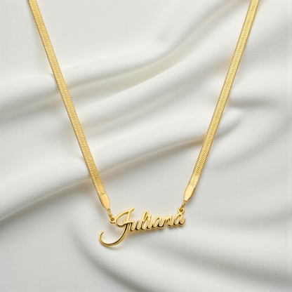 Snake Chain Gold Plated Personalized Name Necklace