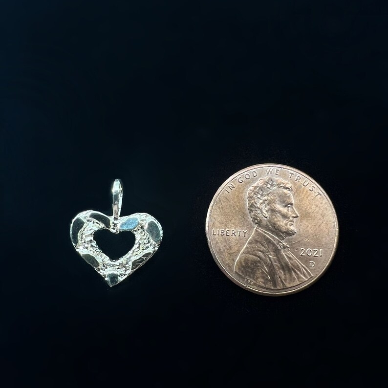 Gold Plated Diamond Cut Nugget Heart Pendant Necklace