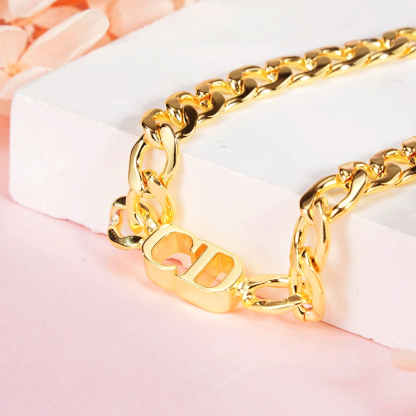 Gold Plated Personalized Name Necklace Choker Necklace with Cuban Chain