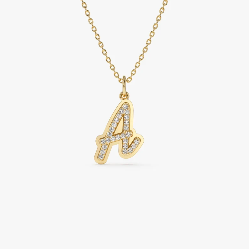 Double Layer Personalized 3D Initial Necklace