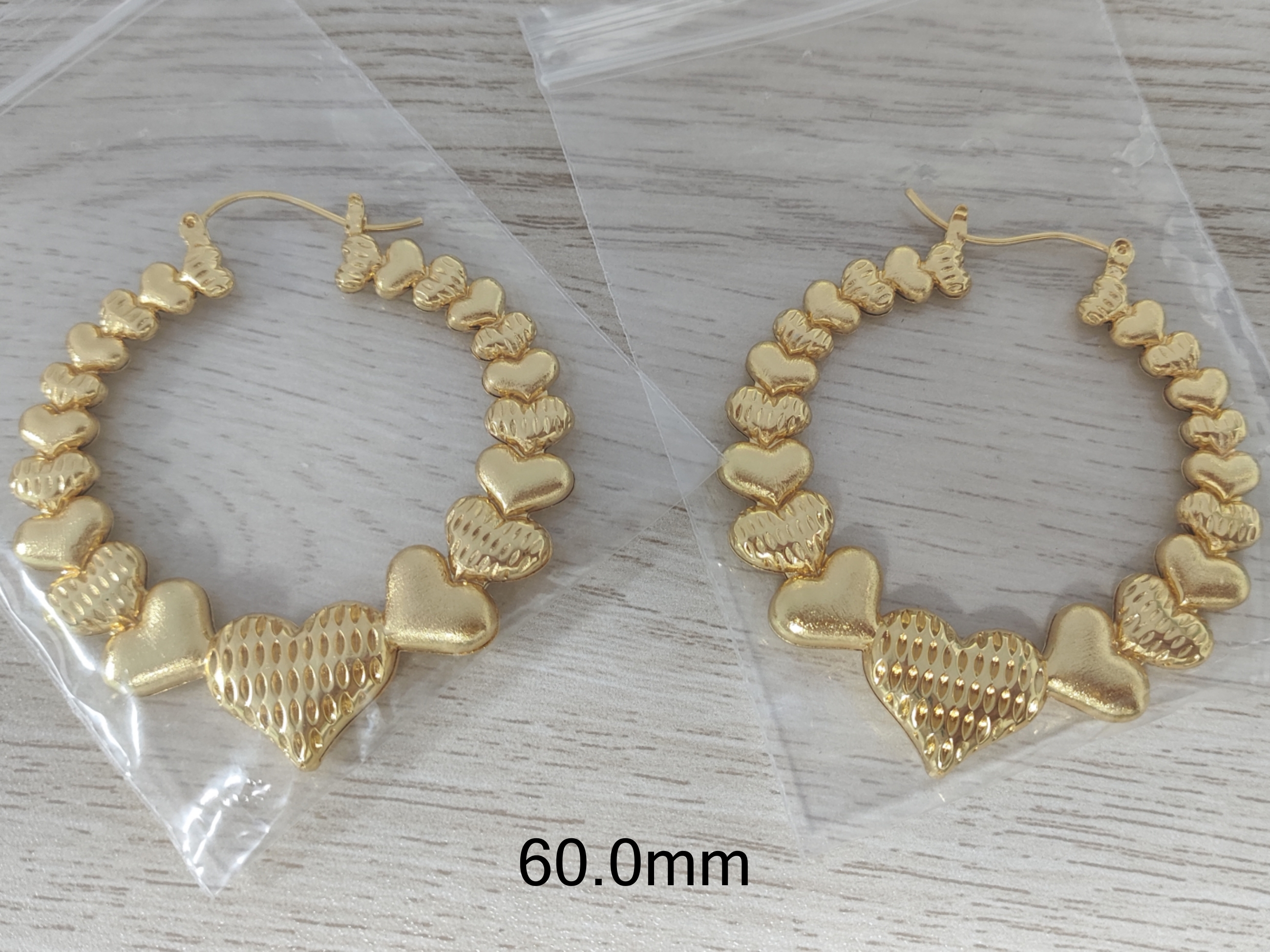 Gold Plated Multi Heart Hoop Earrings