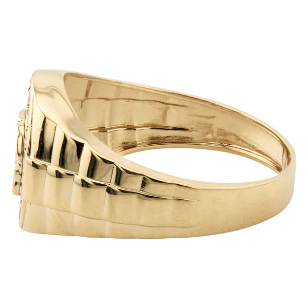 14K Gold Plated CZ Money Sign Ring