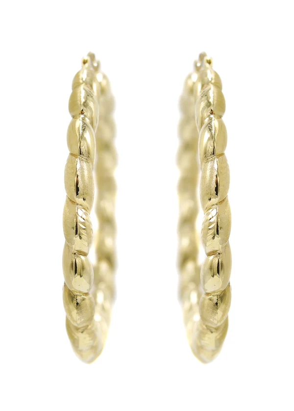 60mm Gold Plated Twist Hoop Earrings