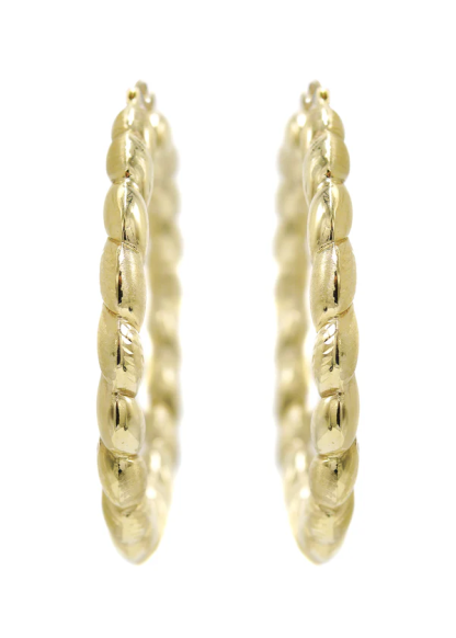 60mm Gold Plated Twist Hoop Earrings