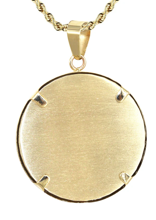Gold Plated Personalized Round Photo Pendant Necklace