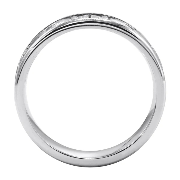 Mens White Gold Plated Crown Heart Ring