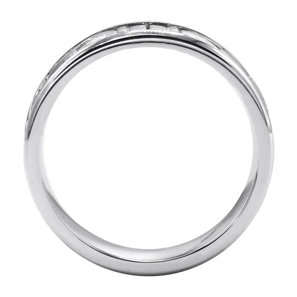 Mens White Gold Plated Crown Heart Ring