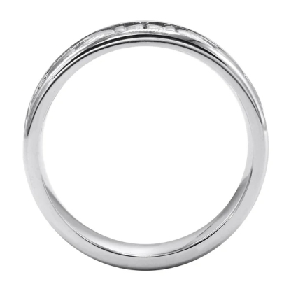 Mens White Gold Plated Crown Heart Ring