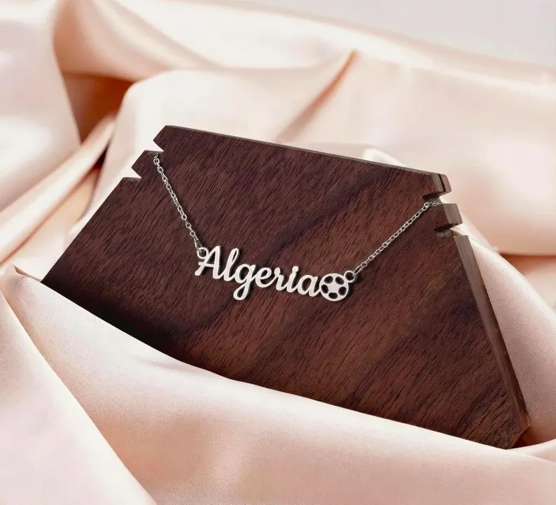 Gold Plated Personalized Football Nameplate Pendant Custom Name Necklace
