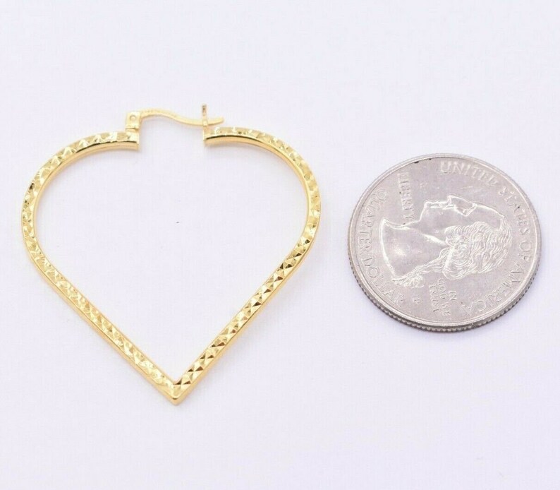 Gold Plated Diamond Cut Heart Earrings
