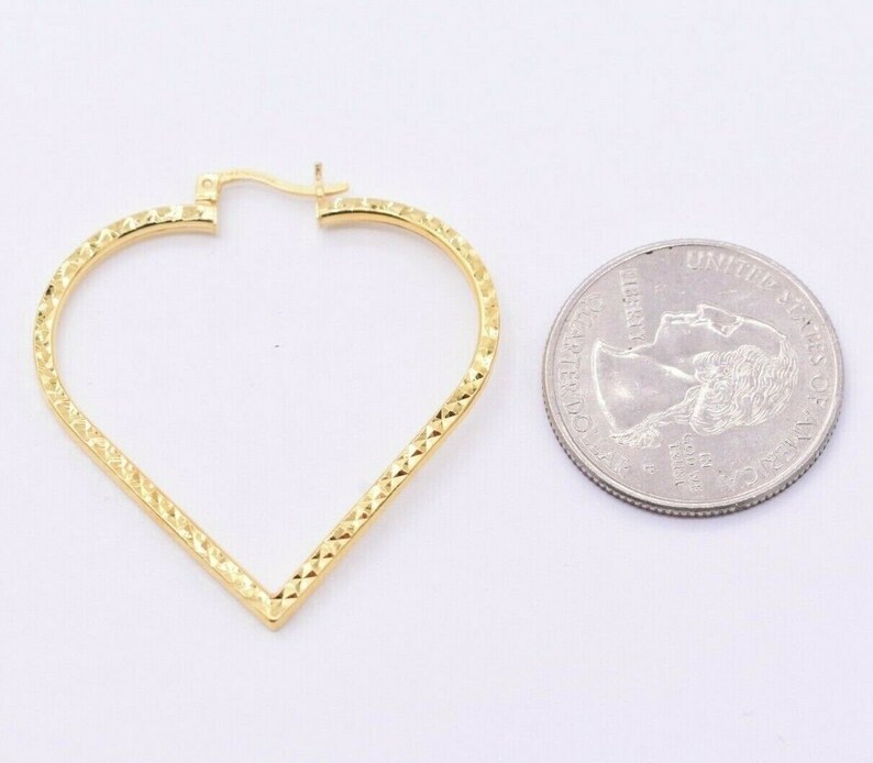 Gold Plated Diamond Cut Heart Earrings