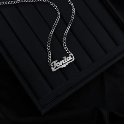 Personalized Custom Double Layer Heart Name Necklace