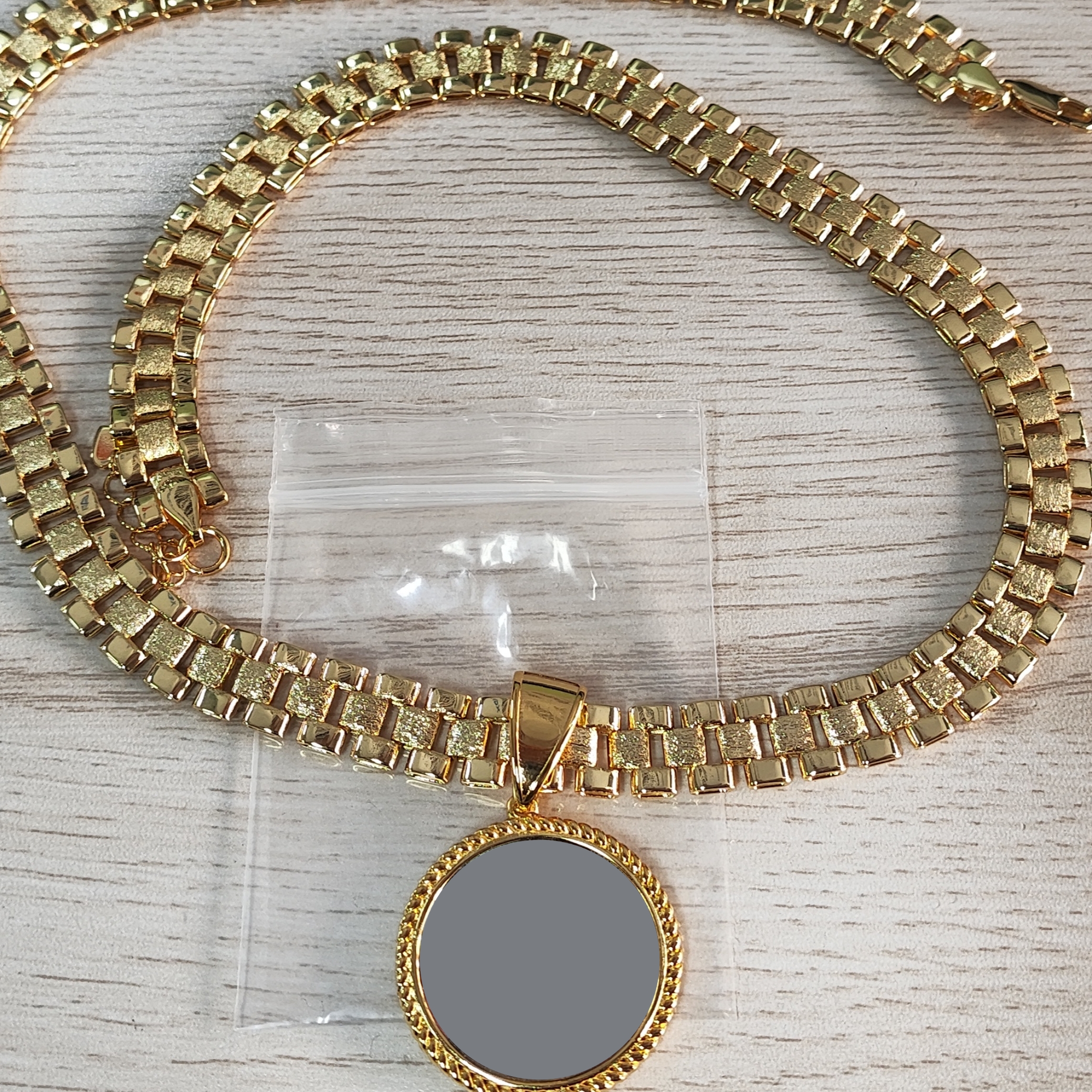 Personalized Round Photo Pendant Custom Photo Necklace with RX Style Chain