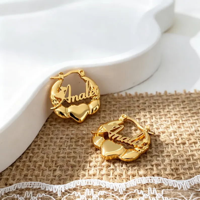 Personalized Mini Hoop Name Earrings Custom Kids Earrings 