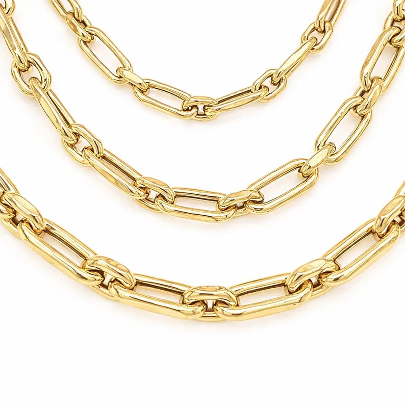 14k Gold Plated Paperclip Chain Necklace 