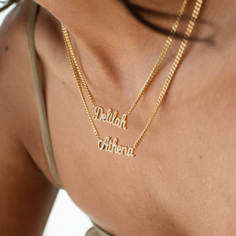 Personalized Custom Shiny Bling Name Necklace 