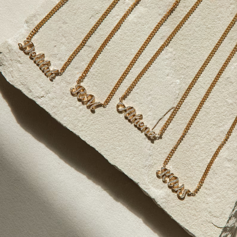 Personalized Custom Shiny Bling Name Necklace 