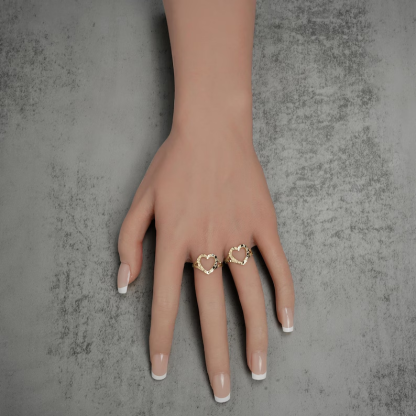 Gold Plated Hollow Heart Nugget Ring