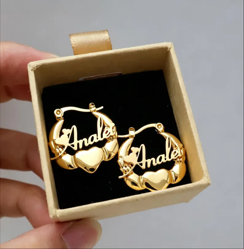 Personalized Mini Hoop Name Earrings Custom Kids Earrings 