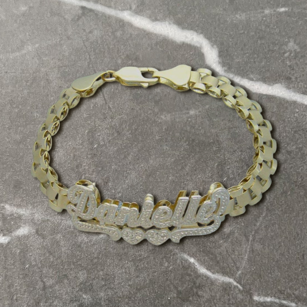 President Link Chain Bracelet Personalized Gold Plated Name Bracelet