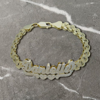 President Link Chain Bracelet Personalized Gold Plated Name Bracelet