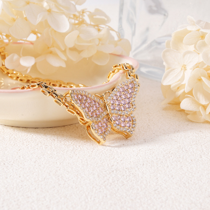 6.5mm RX Chain with Butterfly Pendant RX Style Necklace 