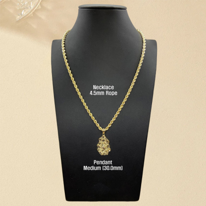 Nugget Vintage Charm Pendant Gold Plated Necklace