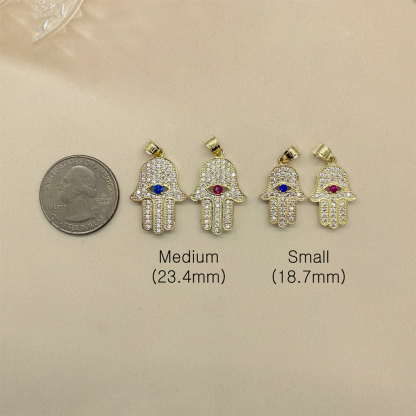 Hamsa Hand Evil Eye Pendant Necklace