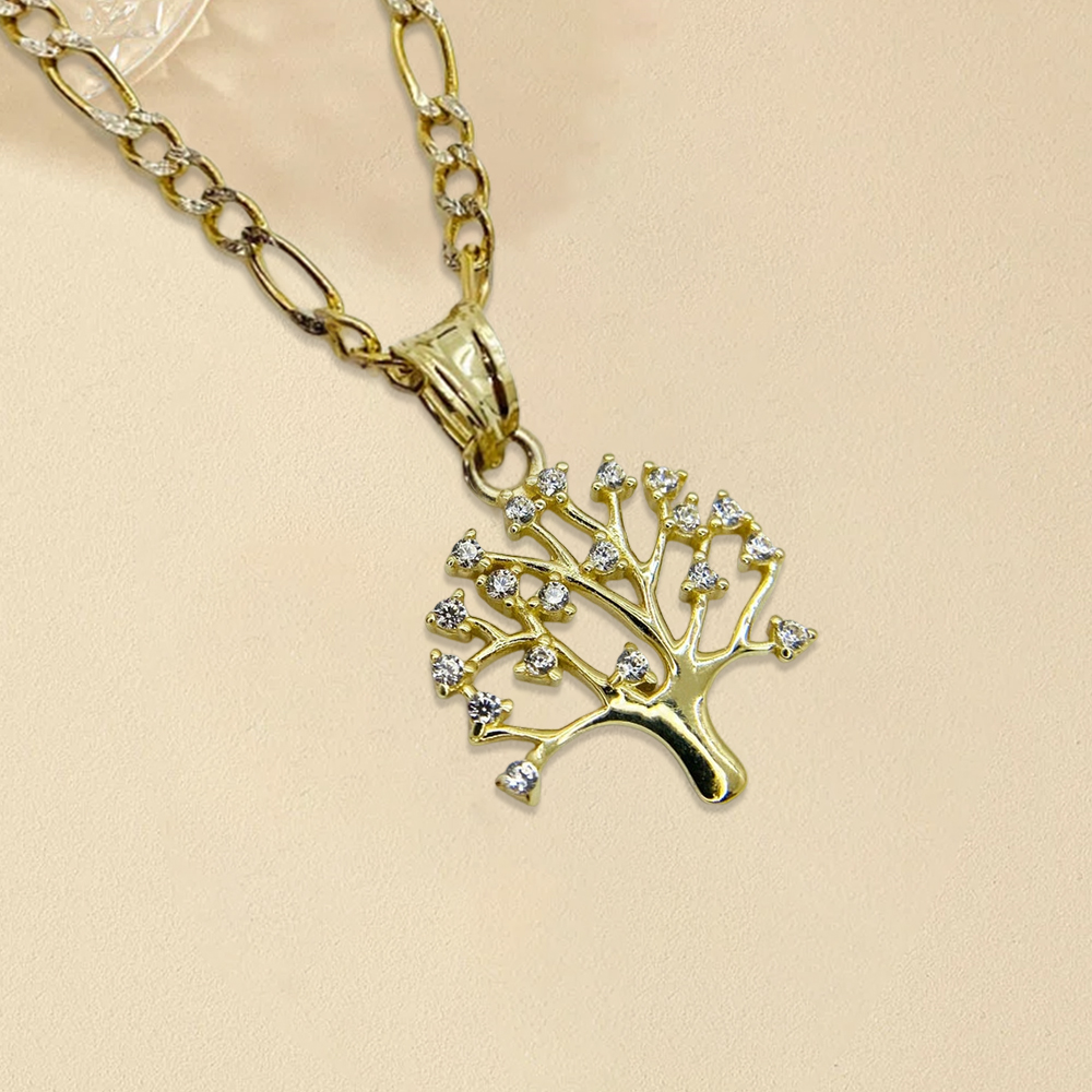 Tree Of Life Pendant Necklace With Crystal Charm