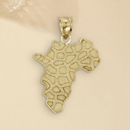 Nugget Africa Map Vintage Pendant Necklace