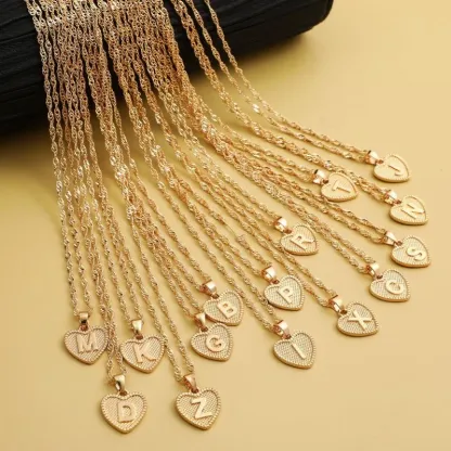 Heart Pendant with Initial Personalized Necklace Woman Gifts