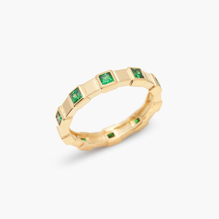 Custom Personalized Minimalist Square Birthstone Ring Gemstone Ring