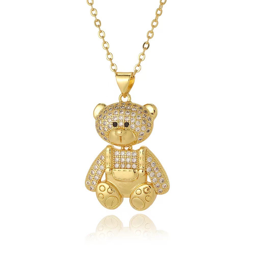 Cute Cartoon Teddy Bear Pendant Necklace