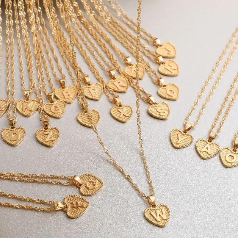 Heart Pendant with Initial Personalized Necklace Woman Gifts