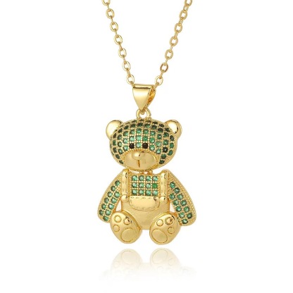 Cute Cartoon Teddy Bear Pendant Necklace