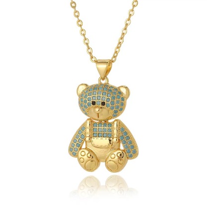 Cute Cartoon Teddy Bear Pendant Necklace