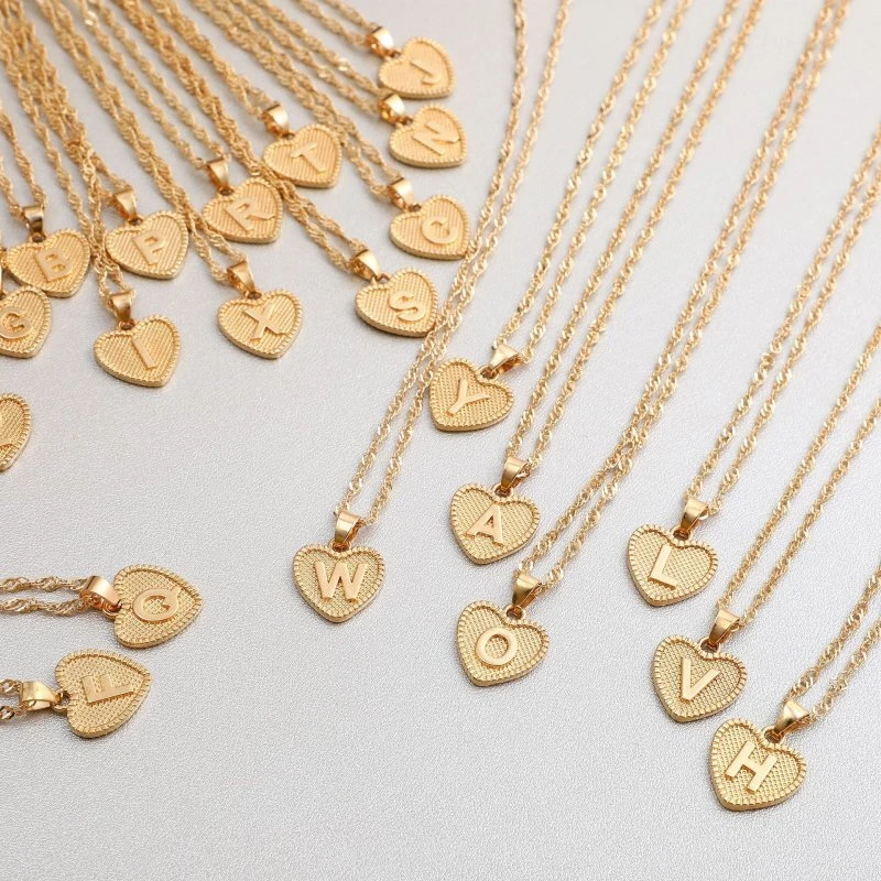 Heart Pendant with Initial Personalized Necklace Woman Gifts