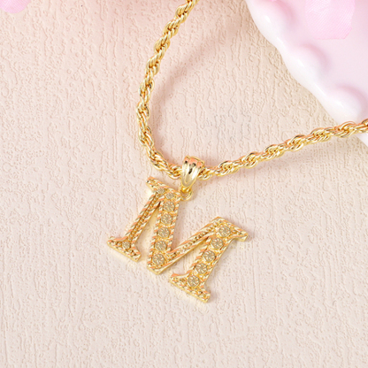 Personalized Gold-Plated Letter Monogram Necklace