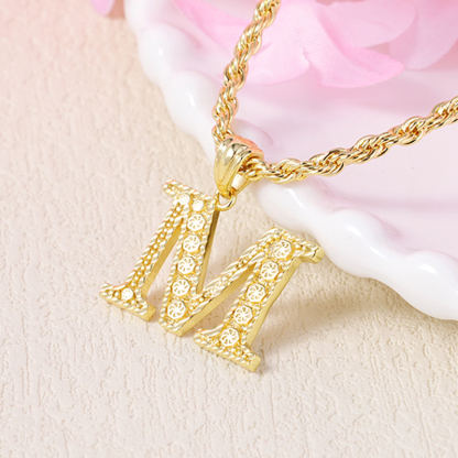Personalized Gold-Plated Letter Monogram Necklace