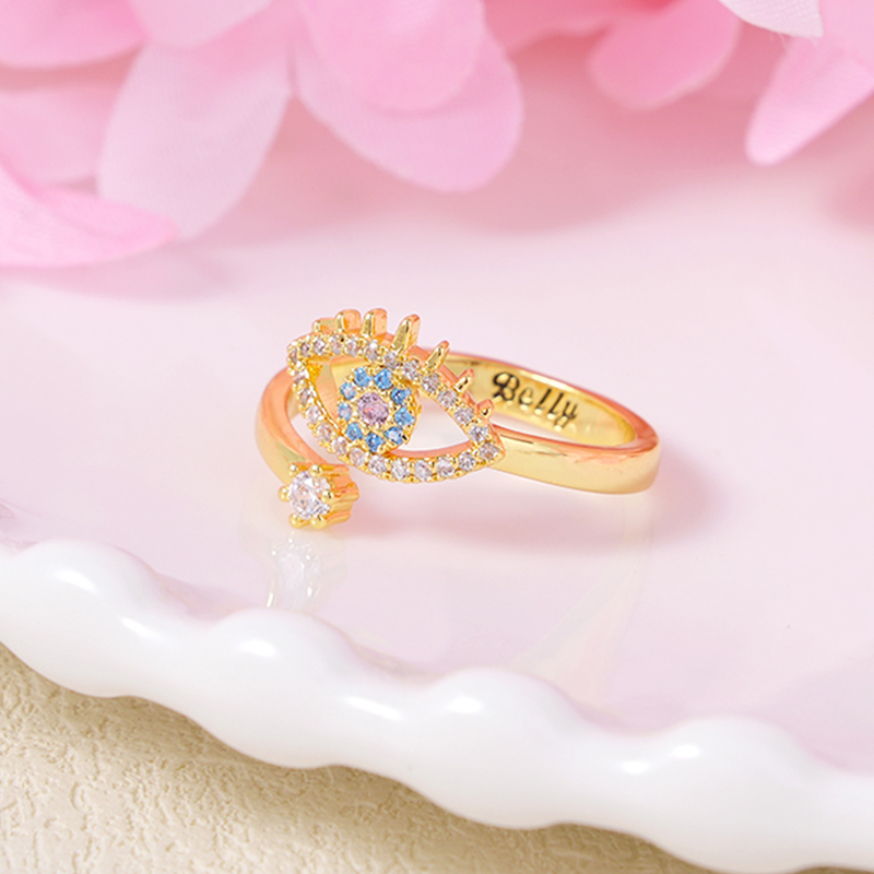 Evil Eye Ring Personalized Engraved Ring With Birthstone