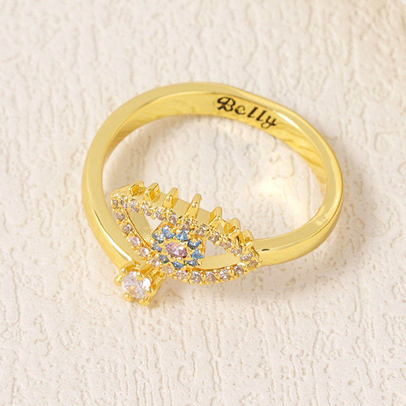 Evil Eye Ring Personalized Engraved Ring With Birthstone