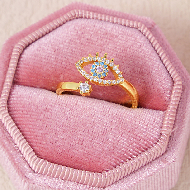 Evil Eye Ring Personalized Engraved Ring With Birthstone