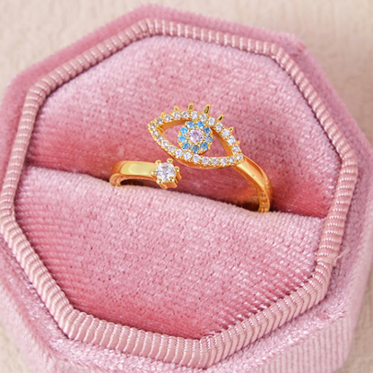 Evil Eye Ring Personalized Engraved Ring With Birthstone