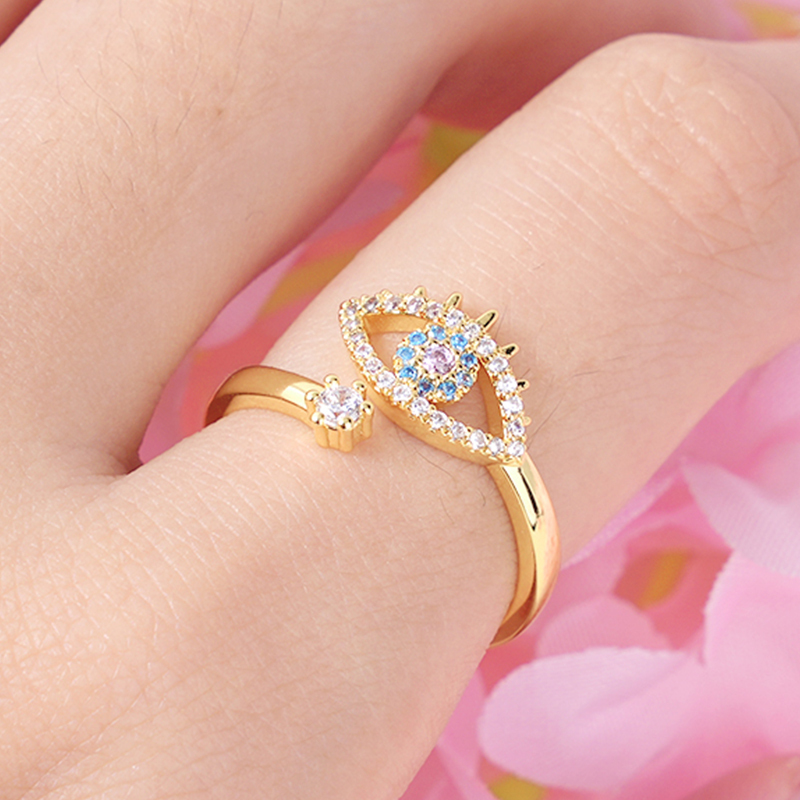 Evil Eye Ring Personalized Engraved Ring With Birthstone